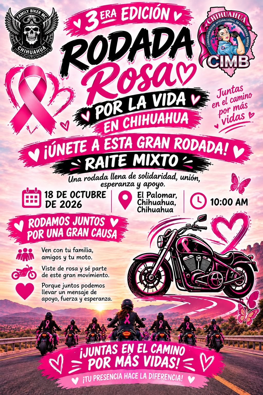 3ra Edición Rodada Rosa por la Vida en Chihuahua