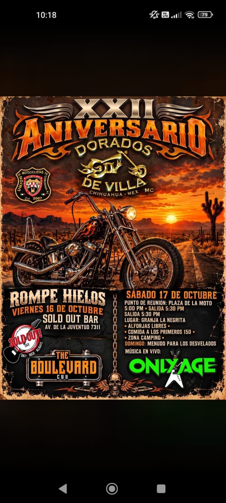 XXII Aniversario Dorados de Villa MC